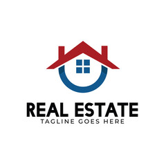 Obraz premium Home Logo Template - Letter U, home, house, and real estate Symbol Logo suitable for real estate agency, and real estate company
