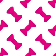 Seamless pattern with pink bows on white.