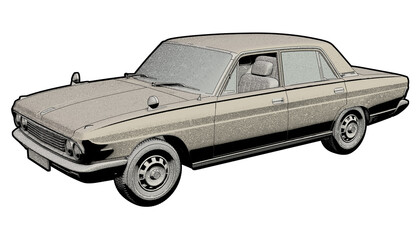 Illustration of a Classic American Car.
