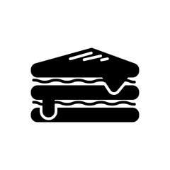 Sandwich icon solid style vector