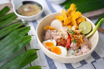 Thai tom yom rice noodle with soup