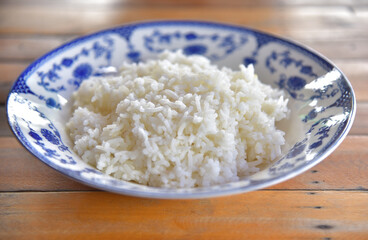 Steam rice is local usually food every day meal of Thai people.