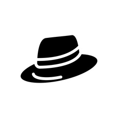 Fedora icon solid style vector