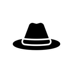 Fedora icon solid style vector