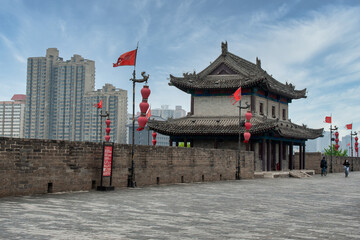 Xian ancient city wall. China.