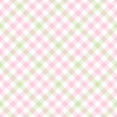 Vichy pattern pastel vector in pink, green, white. Spring summer textured gingham check plaid for tablecloth, picnic blanket, oilcloth, other modern everyday casual fashion textile or paper design.
