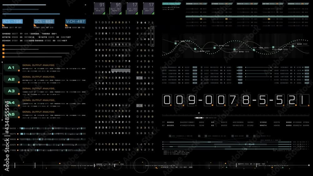 Poster Futuristic motion graphic elements with alpha channel for user interface head up display screen template