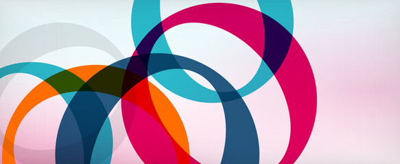 Obraz premium Ring geometric shapes, o letter repetition wallpaper. Abstract background for business or technology presentations, internet posters or web brochure covers