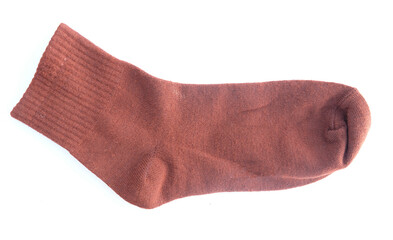 The brown socks are placed separately on a white background.