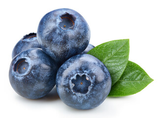 Organic blueberry isolated on white background - 434857307