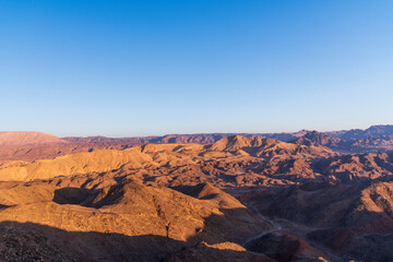 Fototapeta na wymiar Mars like Landscape, Shlomo mountain, Eilat Israel. Southern District. High quality photo