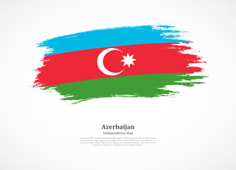 Happy independence day of Azerbaijan with national flag on grunge texture