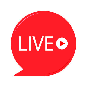 Live broadcasting. The red symbol of live broadcasting and live broadcasting.
