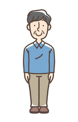 まっすぐ立つ男性