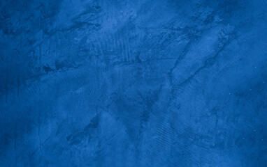 Old wall pattern texture cement blue dark abstract  blue color design are light with black gradient background.