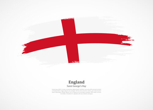 Happy saint george's day of England with national flag on grunge texture