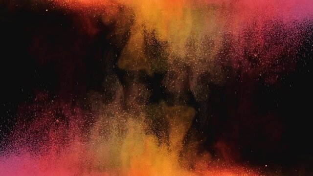 The abstract stream of colorful particles. slow motion