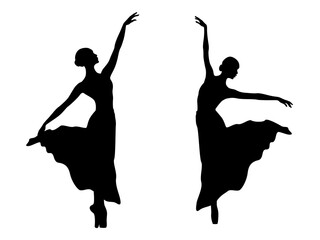 Abstract attractive two women silhouettes © natareal