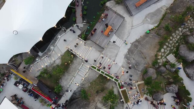 Aerial view of Obelix Hills, one of the favorite tourist destinations in Yogyakarta in 2021