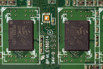 Computer RAM, system memory, main memory, random access memory, internal memory, onboard, computer detail, close-up.