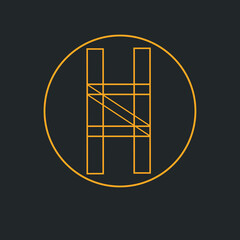 unique H and N letter logo design vector illustration