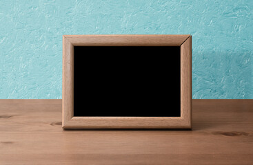 wooden frame on table