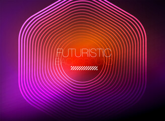 Neon color square shape lines abstract background. Shiny magic energy and motion concept, vector abstract wallpaper background