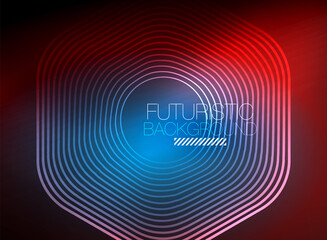 Neon color square shape lines abstract background. Shiny magic energy and motion concept, vector abstract wallpaper background