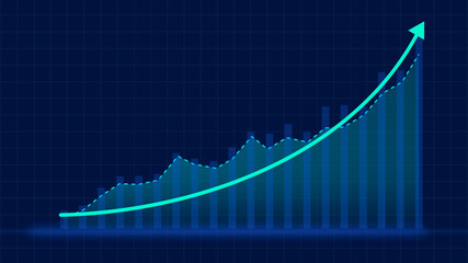 Fototapeta na wymiar Good Economic Growth Graph Chart with Arrow Direction