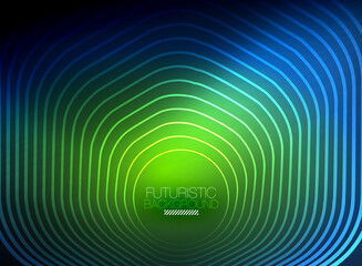 Neon color square shape lines abstract background. Shiny magic energy and motion concept, vector abstract wallpaper background