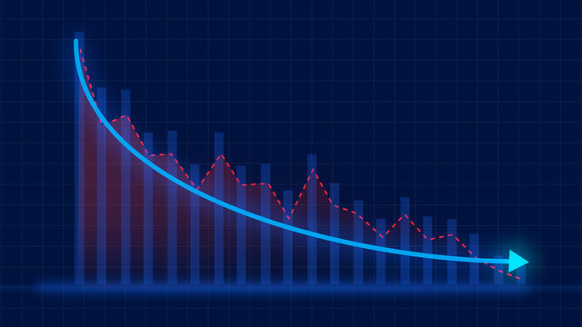 Bad Economic Recession Graph Chart with Arrow Direction