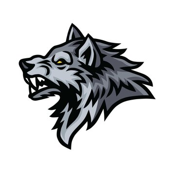 Wolf Beast Logo Sports Mascot Design Template Vector Illustration