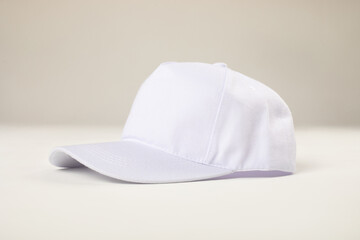 White cap on white background. Mock-up.