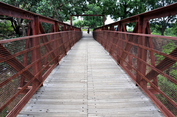 Fototapeta na wymiar An old small walk able bridge.