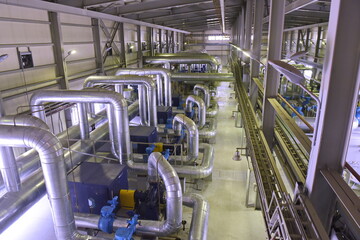 Almaty, Kazakhstan - 10.23.2015 : Metal pipes and generators on the territory of the city thermal...
