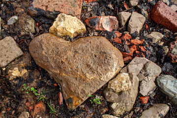 stone pattern of the symbol of love