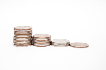 Money coin stack growing