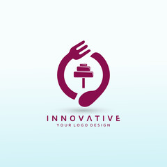 Restaurant fitness logo design idea