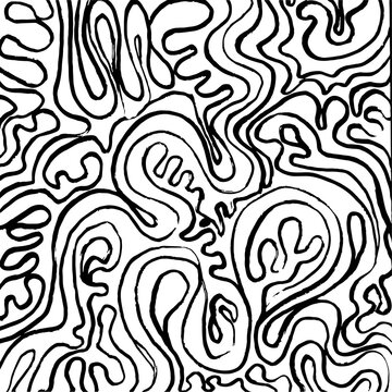 Doodle surreal fantasy weaves coloring page for adults. Fantastic graphic artwork. Hand drawn simple illustration.