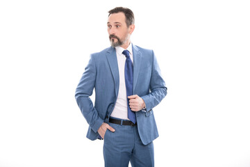 grizzled businessman in formalwear. business success. successful man in businesslike suit.