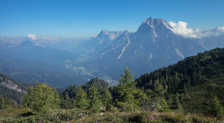 Fototapeta premium Landscapes from the top of the Monte Rite, in Dolomites