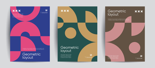 Simple geometric covers set. Minimalist vector templates.