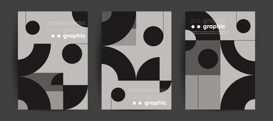 Simple geometric covers set. Minimalist vector templates. - obrazy, fototapety, plakaty