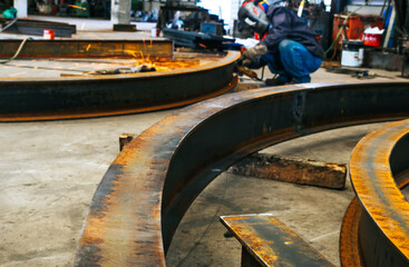 Steel structure bending for construction.