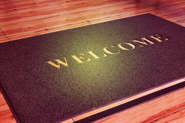 Big Welcome mat on floor..