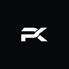 pk modern letter logo design with black background  - obrazy, fototapety, plakaty