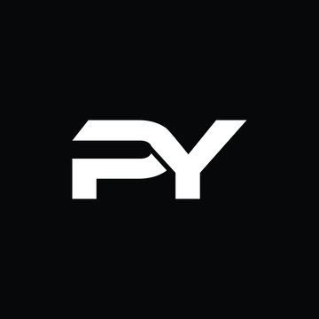 py modern letter logo design with black background 