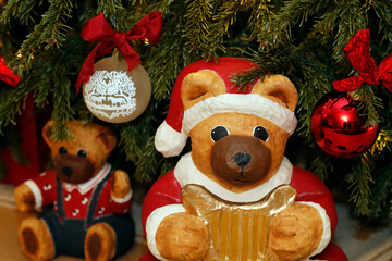 Christmas tree with decorations.  Geneva. Switzerland.