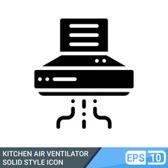 kitchen air ventilator icon in solid style. vector illustration isolated on white background. EPS 10