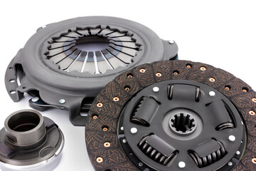 Composite clutch kit on white background